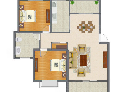 2室2厅 99.25平米