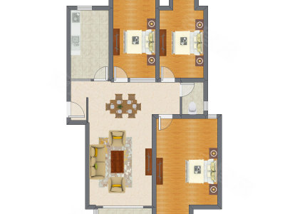 3室2厅 129.31平米