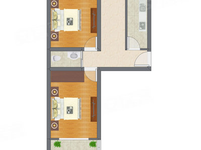 2室1厅 39.77平米