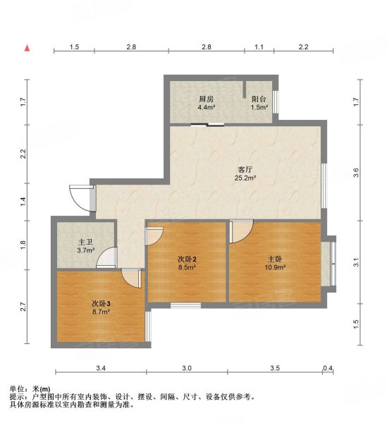 棠颂雅苑3室1厅1卫88.47㎡西410万