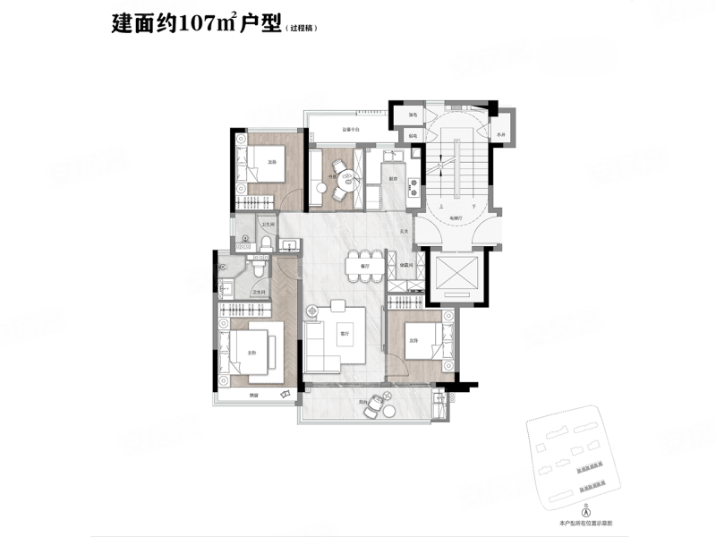 建发之江城投云涌之江4室2厅2卫107㎡南405万