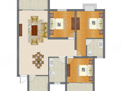3室2厅 136.55平米
