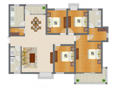 4室2厅 170.23平米