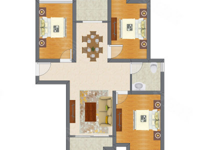 3室2厅 101.87平米