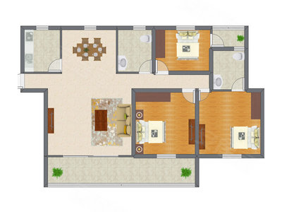 3室2厅 112.54平米户型图