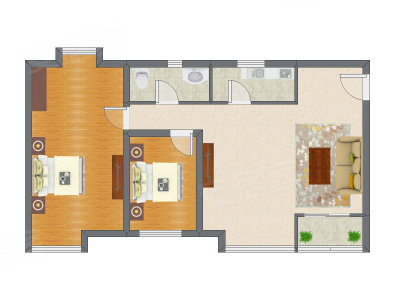 2室1厅 96.81平米