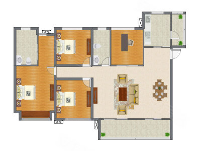 4室2厅 167.61平米