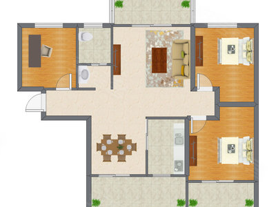 3室2厅 110.89平米