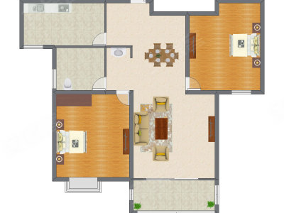 2室2厅 179.00平米户型图