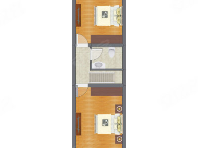 2室1厅 36.78平米户型图