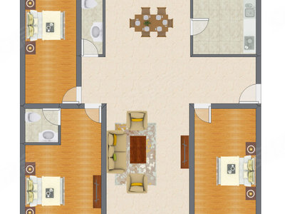 3室2厅 136.00平米