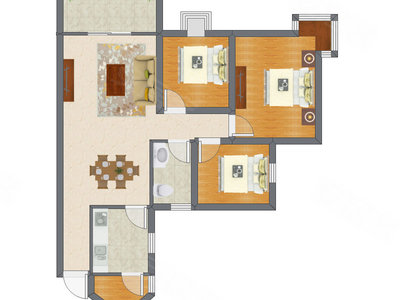 3室2厅 92.60平米