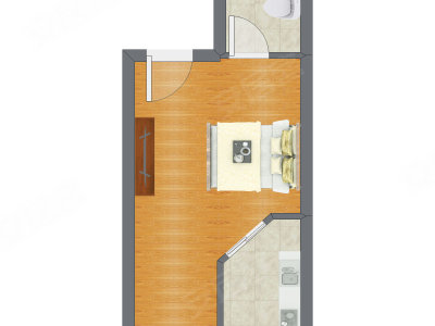 1室0厅 35.90平米户型图