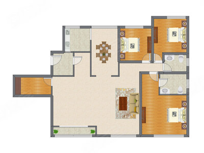 3室2厅 199.58平米