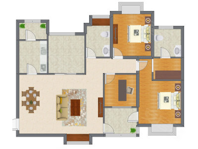 3室2厅 129.68平米