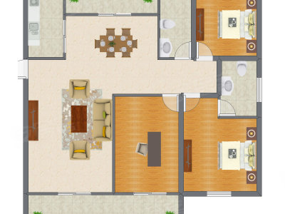 2室2厅 137.36平米户型图