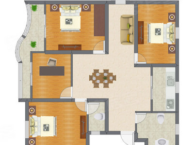 4室1厅 88.75平米