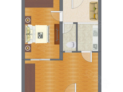 1室1厅 36.60平米