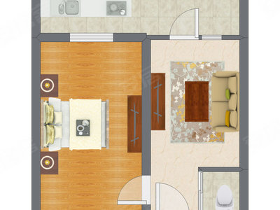 1室1厅 41.42平米