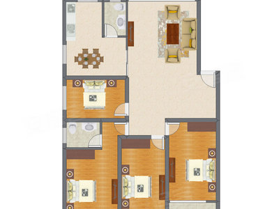 4室2厅 165.17平米户型图