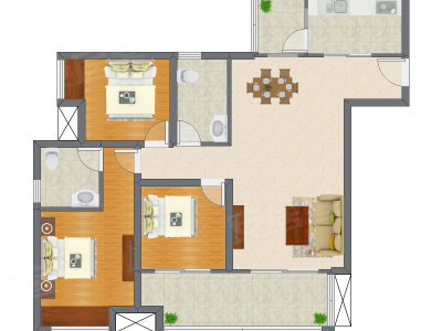 3室2厅 94.12平米