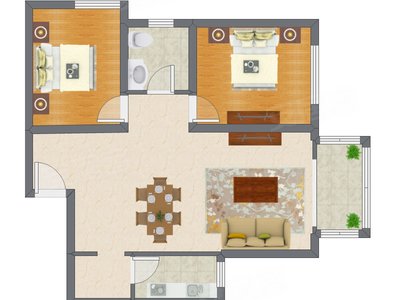 2室2厅 96.90平米
