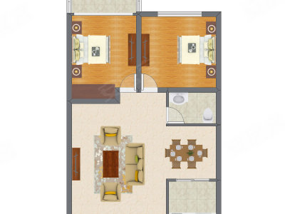 2室2厅 110.40平米