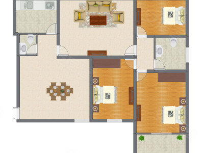 3室2厅 124.21平米