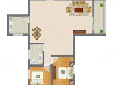 2室2厅 79.87平米