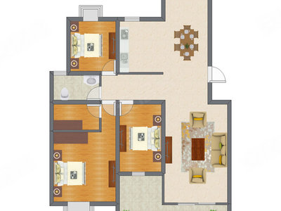 3室1厅 105.51平米