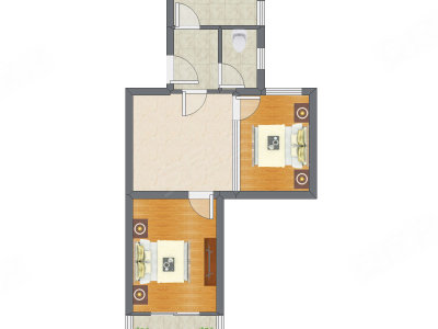 2室1厅 40.14平米