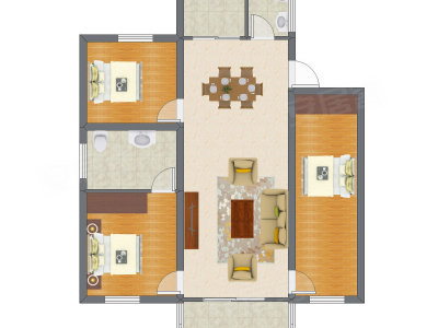 3室2厅 99.64平米