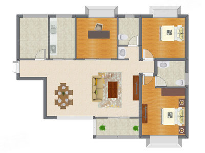 3室2厅 98.04平米