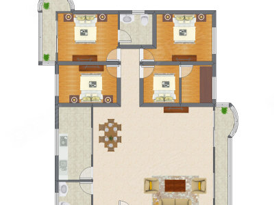 4室2厅 180.44平米