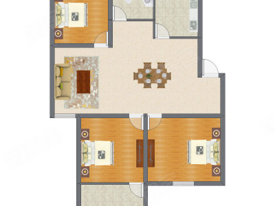 3室2厅 86.54平米
