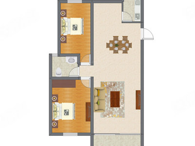 2室2厅 95.78平米