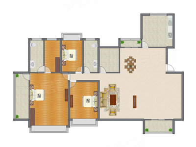 3室2厅 205.00平米户型图