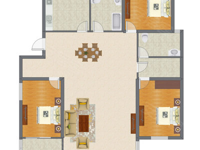 3室2厅 176.44平米