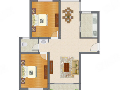 2室2厅 113.32平米户型图