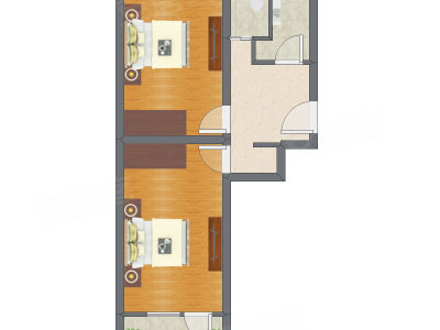 2室1厅 39.71平米