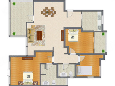 3室2厅 135.45平米户型图