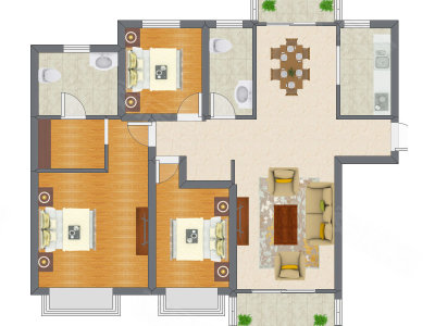 3室2厅 140.13平米