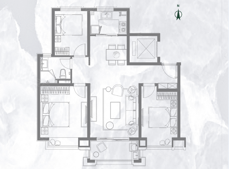 中建熙元府(新房)3室2厅1卫95㎡南270万