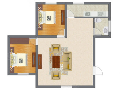2室1厅 82.50平米户型图