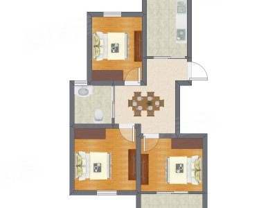 3室1厅 51.04平米