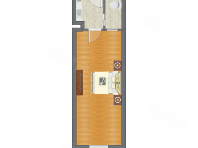 1室0厅 33.73平米户型图
