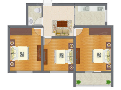 3室1厅 59.18平米