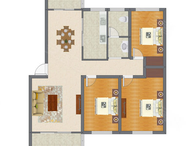 3室2厅 115.25平米户型图