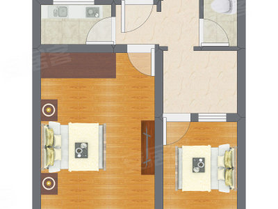 2室1厅 32.28平米