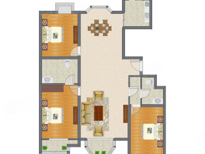 3室2厅 165.64平米
